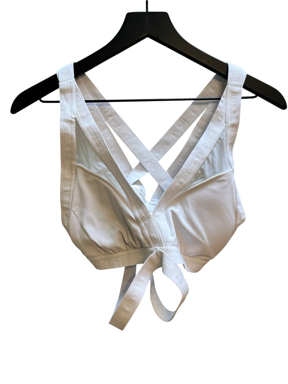 Halara White Strappy Tie-Front Bralette - Women Intimates
